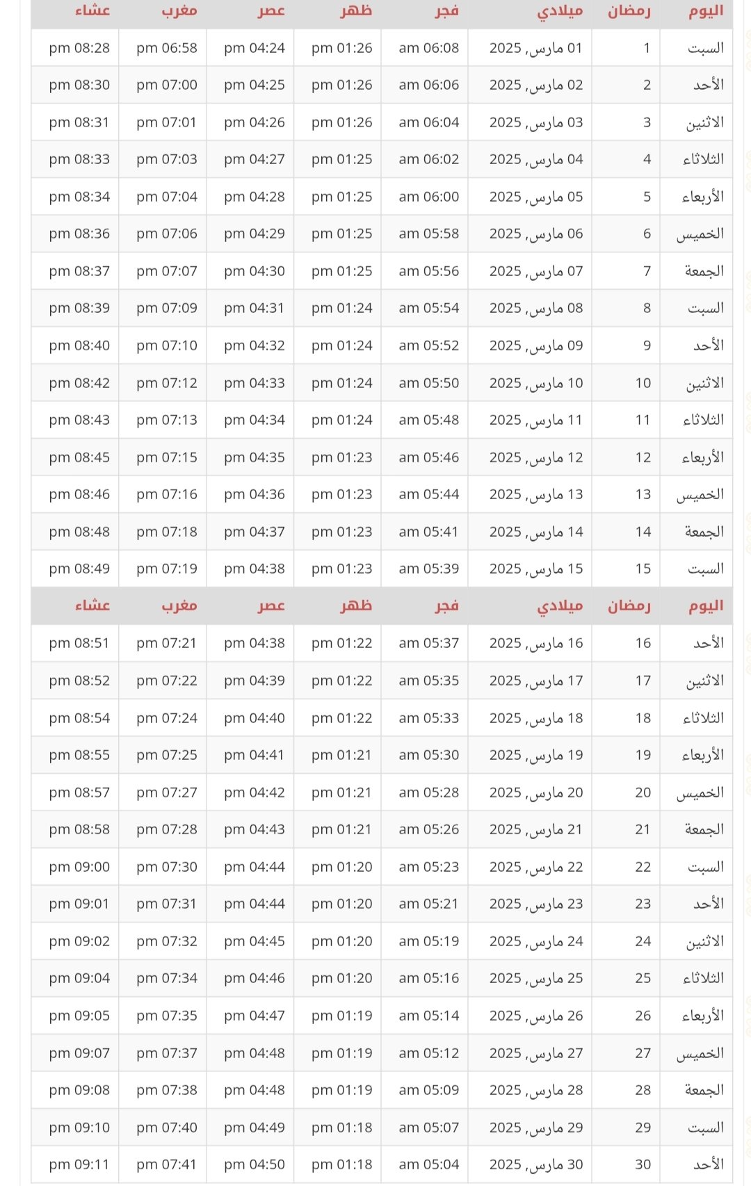 مواقيت صلاة المسلمين 